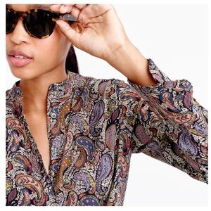 J. Crew Popover Shirt in Paisley Eastern Voyage Print